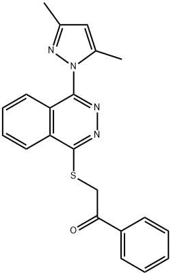Ethanone, 2-[[4-(3,5-dimethyl-1H-pyrazol-1-yl)-1-phthalazinyl]thio]-1-phenyl- (9CI) 结构式
