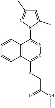 Acetamide, 2-[[4-(3,5-dimethyl-1H-pyrazol-1-yl)-1-phthalazinyl]thio]-N-methyl- (9CI) 结构式
