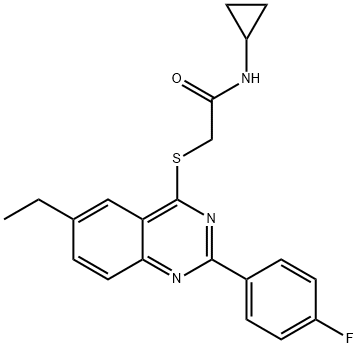 Acetamide, N-cyclopropyl-2-[[6-ethyl-2-(4-fluorophenyl)-4-quinazolinyl]thio]- (9CI) 结构式