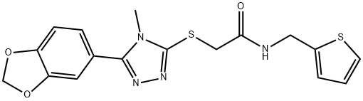 Acetamide, 2-[[5-(1,3-benzodioxol-5-yl)-4-methyl-4H-1,2,4-triazol-3-yl]thio]-N-(2-thienylmethyl)- (9CI) 结构式