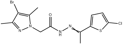 1H-Pyrazole-1-aceticacid,4-bromo-3,5-dimethyl-,[1-(5-chloro-2-thienyl)ethylidene]hydrazide(9CI) 结构式