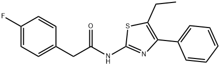 Benzeneacetamide, N-(5-ethyl-4-phenyl-2-thiazolyl)-4-fluoro- (9CI) 结构式