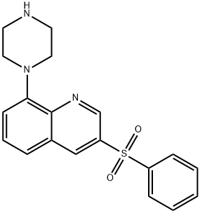 3-苯基磺酰基-8-(哌嗪-1-基)喹啉 结构式