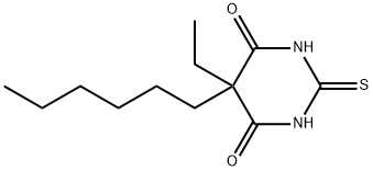 5-エチル-5-ヘキシルジヒドロ-2-チオキソ-4,6(1H,5H)-ピリミジンジオン 化学構造式