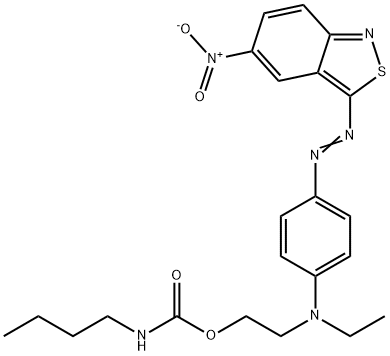 ブチルカルバミン酸2-[エチル[4-[(5-ニトロ-2,1-ベンゾイソチアゾール-3-イル)アゾ]フェニル]アミノ]エチル 化学構造式