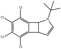 4,5,6,7-テトラクロロ-1-(1,1-ジメチルエチル)-3a,7b-ジヒドロ-1H-ベンゾ[3,4]シクロブタ[1,2-b]ピロール 化学構造式