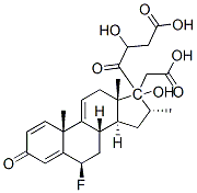 17,21-ジアセトキシ-6β-フルオロ-16α-メチルプレグナ-1,4,9(11)-トリエン-3,20-ジオン 化学構造式