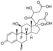 17,21-ジアセトキシ-6β,9-ジフルオロ-11β-ヒドロキシプレグナ-1,4-ジエン-3,20-ジオン 化学構造式