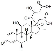 17,21-ジアセトキシ-6β,9-ジフルオロ-11β-ヒドロキシ-16α-メチルプレグナ-1,4-ジエン-3,20-ジオン 化学構造式