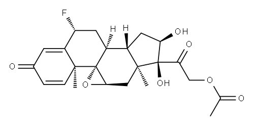 9beta,11alpha-epoxy-6beta-fluoro-16alpha,17,21-trihydroxypregna-1,4-diene-3,20-dione 21-acetate Structure