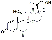 6β,9-ジフルオロ-11β,17,21-トリヒドロキシプレグナ-1,4-ジエン-3,20-ジオン 化学構造式