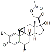 21-アセトキシ-2-ブロモ-6β-フルオロ-17-ヒドロキシ-9β,11β-エポキシプレグナ-1,4-ジエン-3,20-ジオン 化学構造式