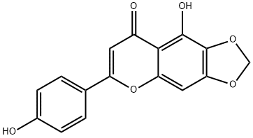 9-Hydroxy-6-(4-hydroxyphenyl)-8H-1,3-dioxolo[4,5-g][1]benzopyran-8-one Struktur