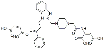 N-isopropyl-4-[[1-(3-oxo-3-phenylpropyl)-1H-benzimidazol-2-yl]methyl]piperazine-1-acetamide dimaleate 结构式