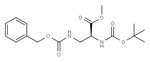 L-Alanine, N-[(1,1-diMethylethoxy)carbonyl]-3-[[(phenylMethoxy)carbonyl]aMino]-, Methyl ester Struktur