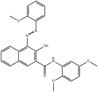 N-(2,5-ジメトキシフェニル)-3-ヒドロキシ-4-[(2-メトキシフェニル)アゾ]-2-ナフタレンカルボアミド 化学構造式