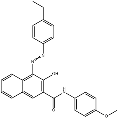 4-[(4-エチルフェニル)アゾ]-3-ヒドロキシ-N-(4-メトキシフェニル)-2-ナフタレンカルボアミド 化学構造式