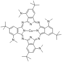铜(II)3,10,17,24-四叔丁基-1,8,15,22-四(二甲氨基)-29H,31H-酞菁 结构式
