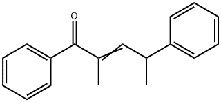 2-Methyl-1,4-diphenyl-2-penten-1-one Struktur