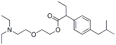 α-エチル-4-(2-メチルプロピル)ベンゼン酢酸2-[2-(ジエチルアミノ)エトキシ]エチル 化学構造式