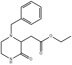 2-(1-苄基-3-氧代哌嗪-2-基)乙酸乙酯 结构式