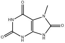 7-メチル-1,7-ジヒドロ-2-ヒドロキシ-6H-プリン-6,8(9H)-ジオン 化学構造式