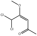 (E)-5,5-ジクロロ-4-メトキシ-3-ペンテン-2-オン 化学構造式