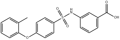 3-[[[4-(2-甲基苯氧基)苯基]磺酰基]氨基]苯甲酸 结构式