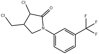 1-[3-(トリフルオロメチル)フェニル]-3-クロロ-4-(クロロメチル)ピロリジン-2-オン 化学構造式