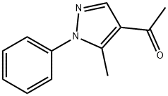1-(5-メチル-1-フェニル-1H-ピラゾール-4-イル)エタノン 化学構造式