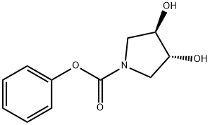 1-Pyrrolidinecarboxylic acid, 3,4-dihydroxy-, phenyl ester, (3R,4R)- (9CI) 结构式