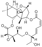 (2'S,3'R,4'S,7'R,9R,10S)-9,10-エポキシ-9,10-ジヒドロ-4'-ヒドロキシ-7'-デオキソ-7'-[(R)-1-ヒドロキシエチル]-2'-O,3'-シクロベルカリンA 化学構造式