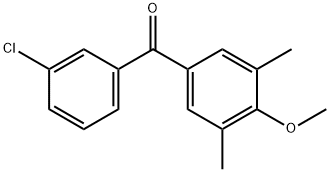 (3-氯苯基)(4-甲氧基-3,5-二甲基苯基)甲酮 结构式
