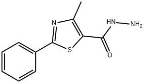 4-甲基-2-苯基-1,3-噻唑-5-碳酰肼, 61292-08-8, 结构式