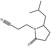 1-Pyrrolidinepropanenitrile,  2-(2-methylpropyl)-5-thioxo- Structure