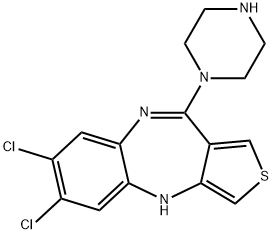 4H-Thieno3,4-b1,5benzodiazepine, 6,7-dichloro-10-(1-piperazinyl)- Struktur