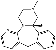 (14bS)-1,2,3,4,10,14b-ヘキサヒドロ-2-メチルピラジノ[2,1-a]ピリド[2,3-c][2]ベンゾアゼピン 化学構造式