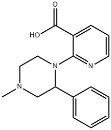 1-(3-Carboxypyrid-2-yl)-2-phenyl-4-methyl-piperazine Struktur