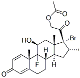 21-(アセチルオキシ)-17-ブロモ-9-フルオロ-11β-ヒドロキシ-16α-メチルプレグナ-1,4-ジエン-3,20-ジオン 化学構造式