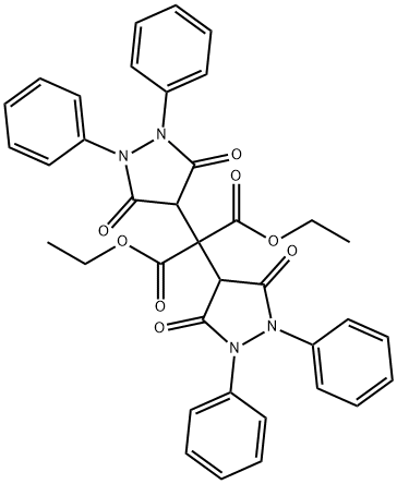 Bis(3,5-dioxo-1,2-diphenyl-4-pyrazolidinyl)malonic acid diethyl ester 结构式