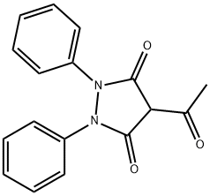 4-Acetyl-1,2-diphenyl-3,5-pyrazolidinedione 结构式