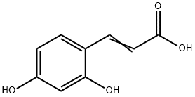 3-(2,4-ジヒドロキシフェニル)プロペン酸 化学構造式