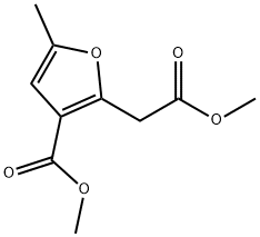 3-(Methoxycarbonyl)-5-methyl-2-furanacetic acid methyl ester 结构式