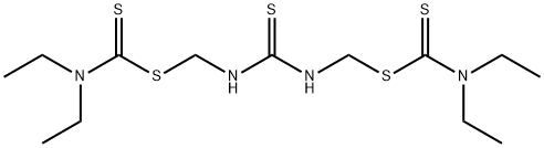硫代甲酰二(亚氨基亚甲基)二(二乙基二硫代氨基甲酸酯) 结构式