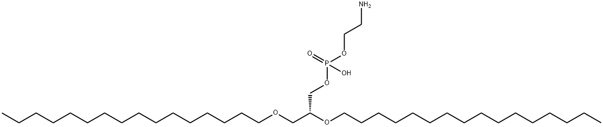 2-[(1-O,2-O-ジヘキサデシル-L-グリセロ-3-ホスホ)オキシ]エチルアミン 化学構造式