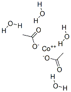 二酢酸コバルト(II)·4水和物 化学構造式