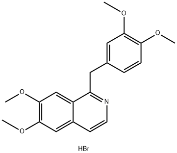 1-(3,4-二甲氧基苄基)-6,7-二甲氧基异喹啉鎓溴化物 结构式