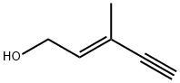 (2E)-3-メチル-2-ペンテン-4-イン-1-オール 化学構造式