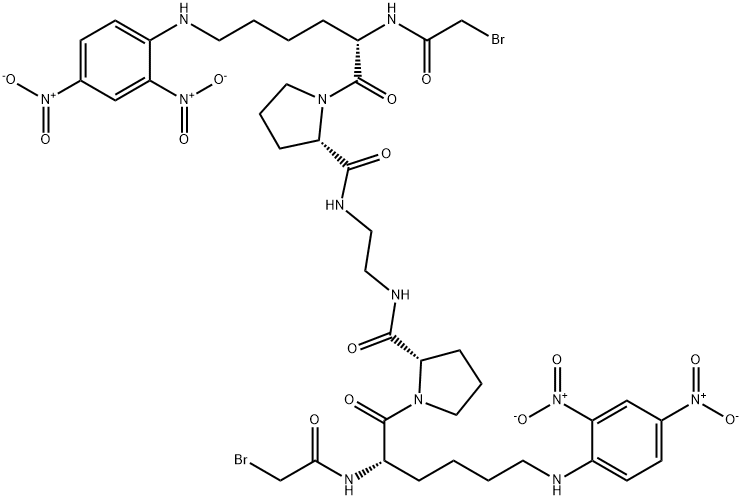 bis(alpha-bromoacetyl-epsilon-2,4-dinitrophenyllysylproline)ethylenediamine Structure