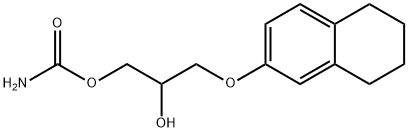 Carbamic acid 2-hydroxy-3-[(5,6,7,8-tetrahydronaphthalen-2-yl)oxy]propyl ester Struktur